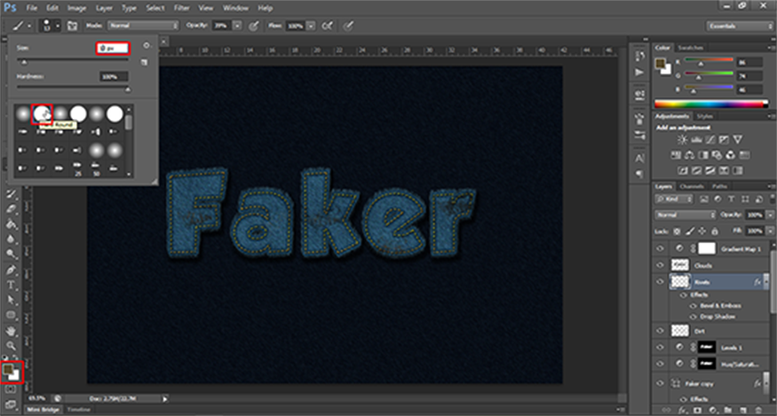 Set the Foreground color to “#564a2e”
