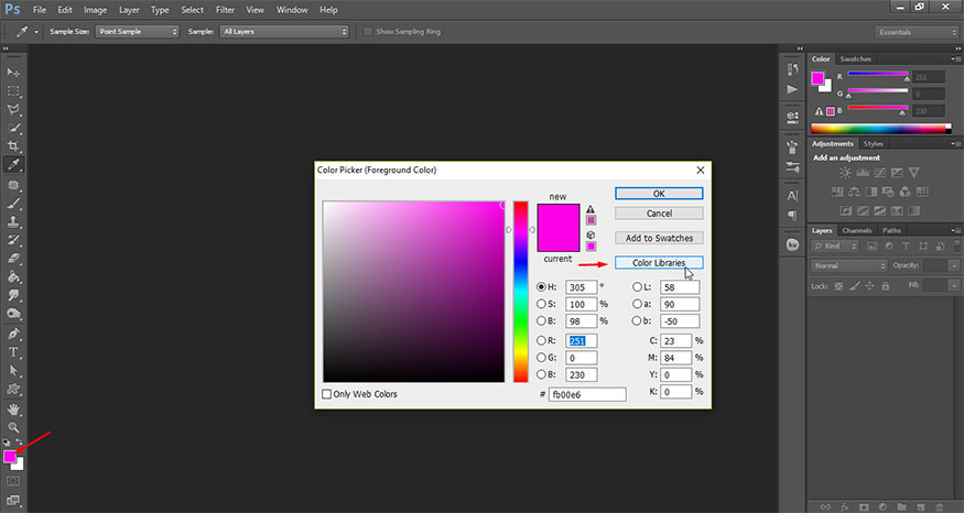 select Color Libraries.