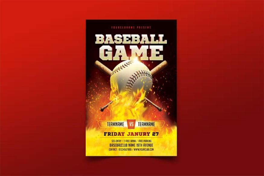 Baseball Game Day Photoshop Template 