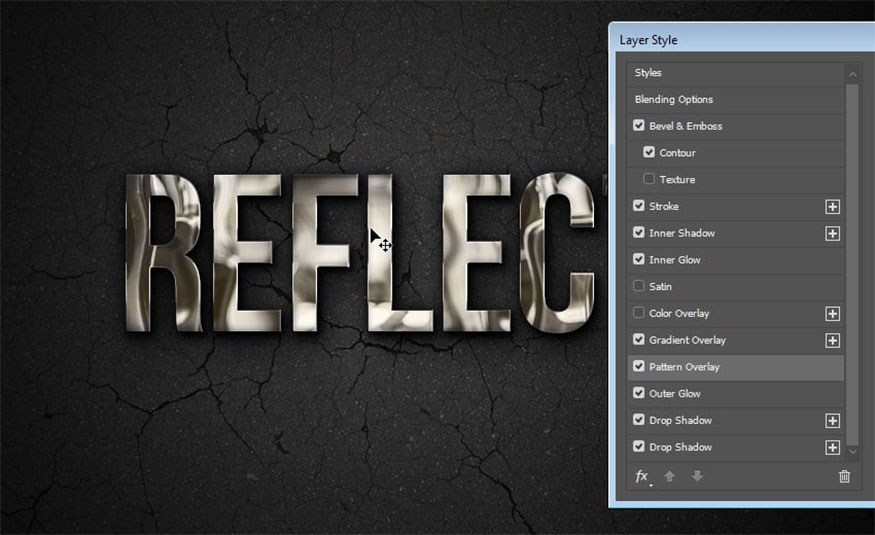 click drag the pattern inside the text 