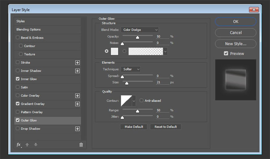 the Photoshop chrome effect