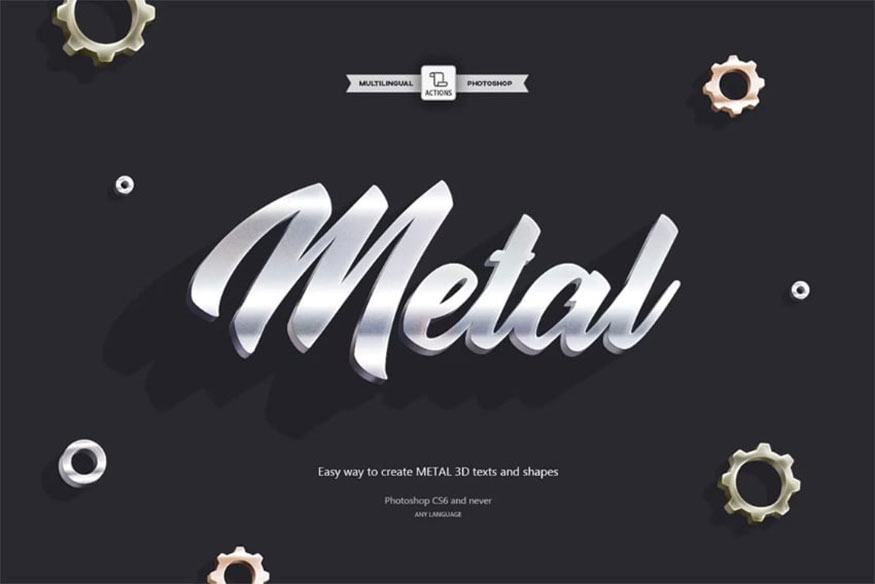 3D Metal Photoshop Action 