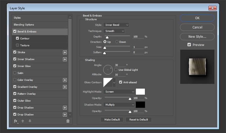 Add Bevel and Emboss