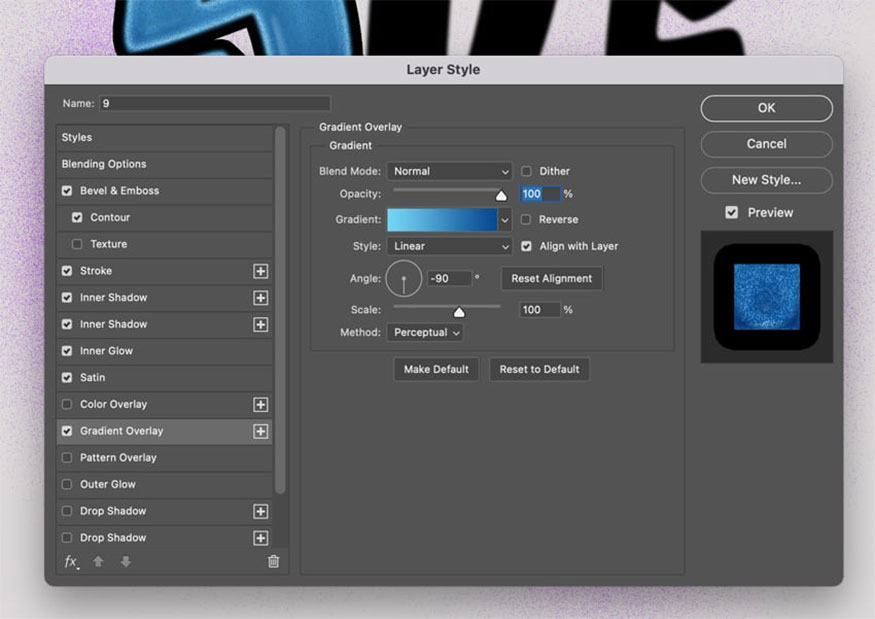 Add Gradient Overlay by using the following settings