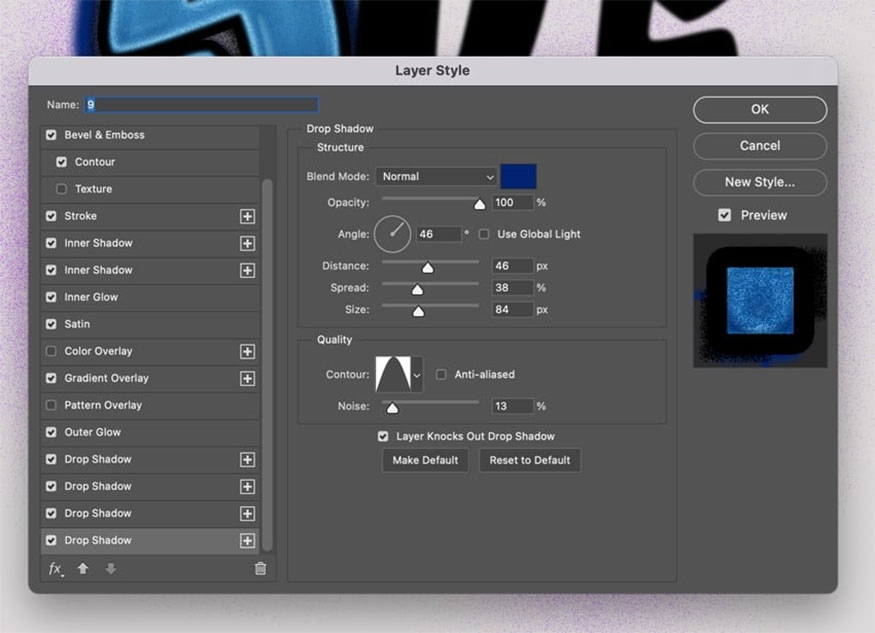 Add Drop Shadow Layer Style