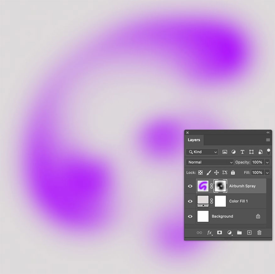 Add a mask to the Airbrush Spray layer