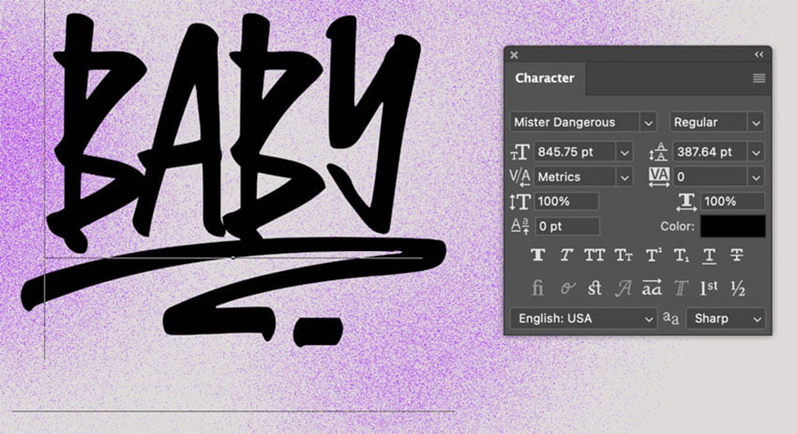 Type "BABY" using Mister Dangerous