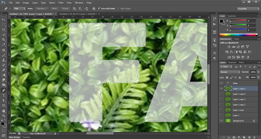 At this point we will get the result as the letter F as shown.