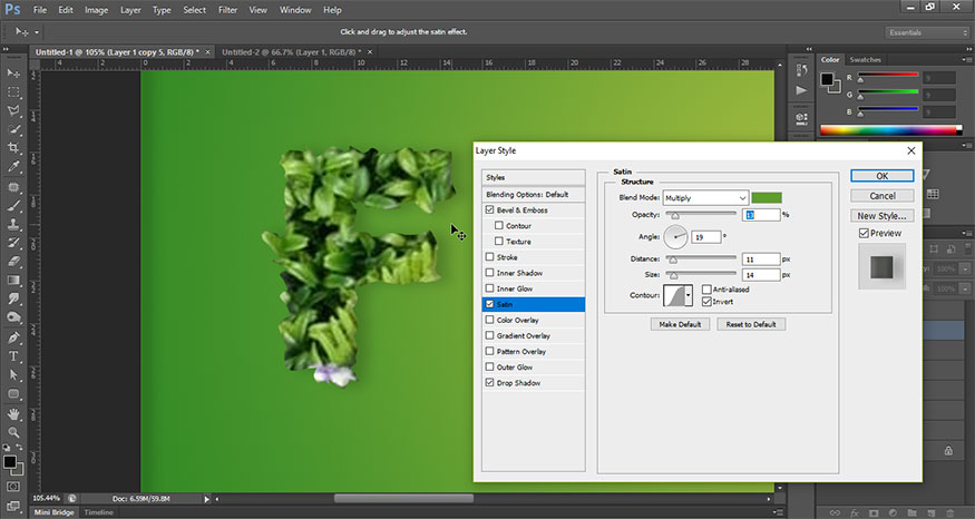 the Layer Style dialog box appears