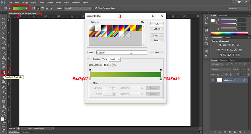 select Gradient Tool (G)