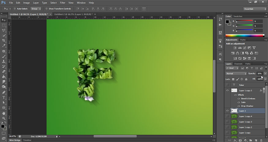 Set Opacity of the shadow to 30%.