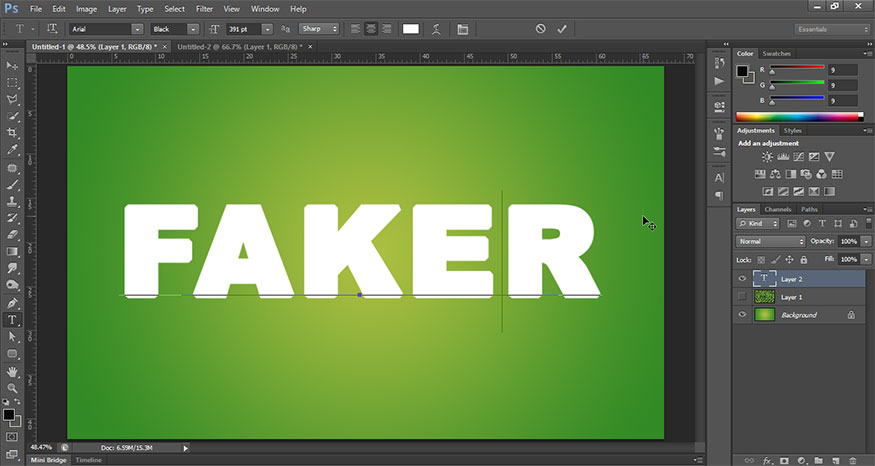 Use the Horizontal Type Tool