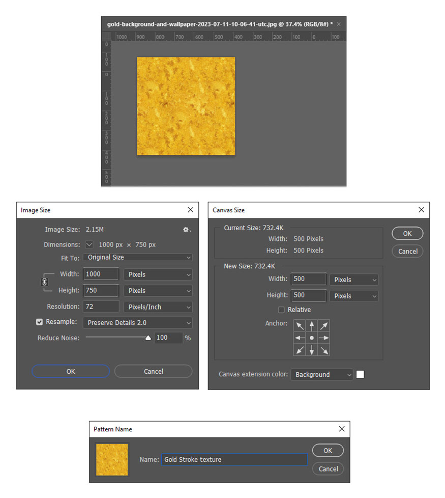 Image Size and change the size from 3000 x 2250px to 1000 x 750px