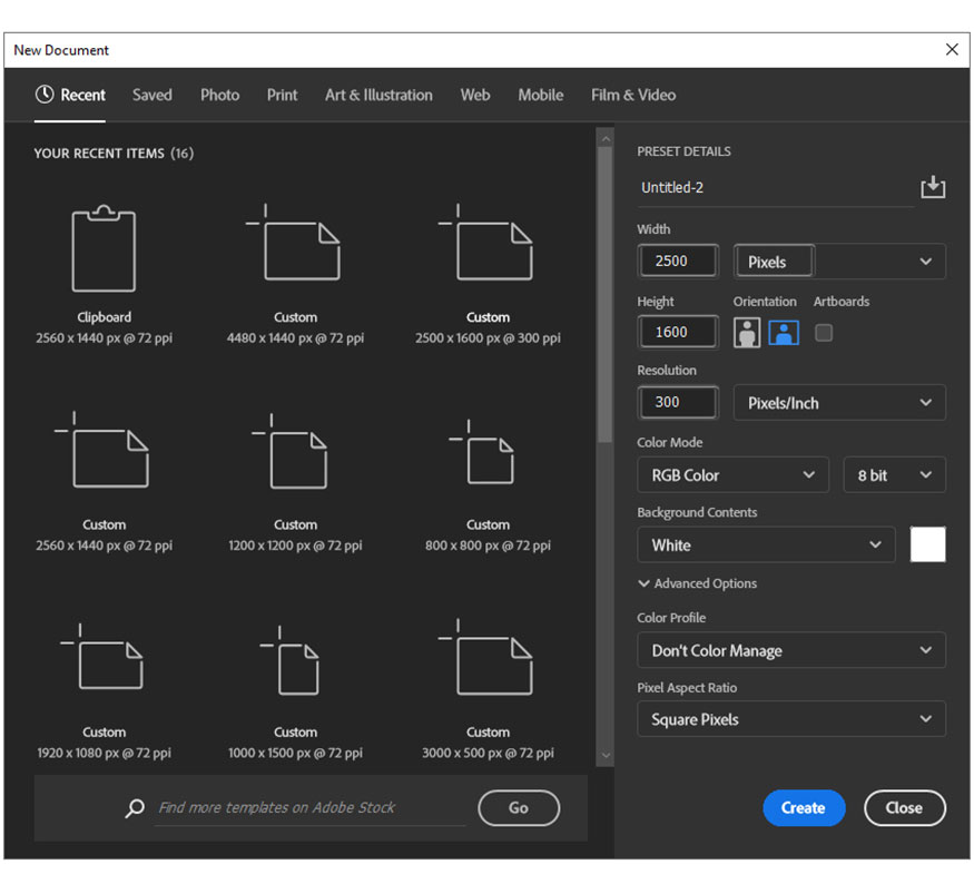 Create a new file 