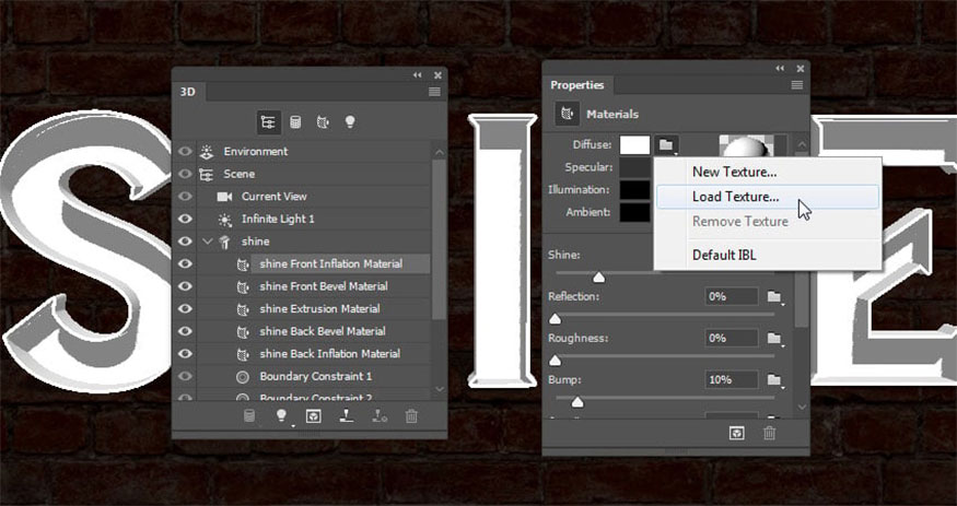 select the Front Inflation Material tab