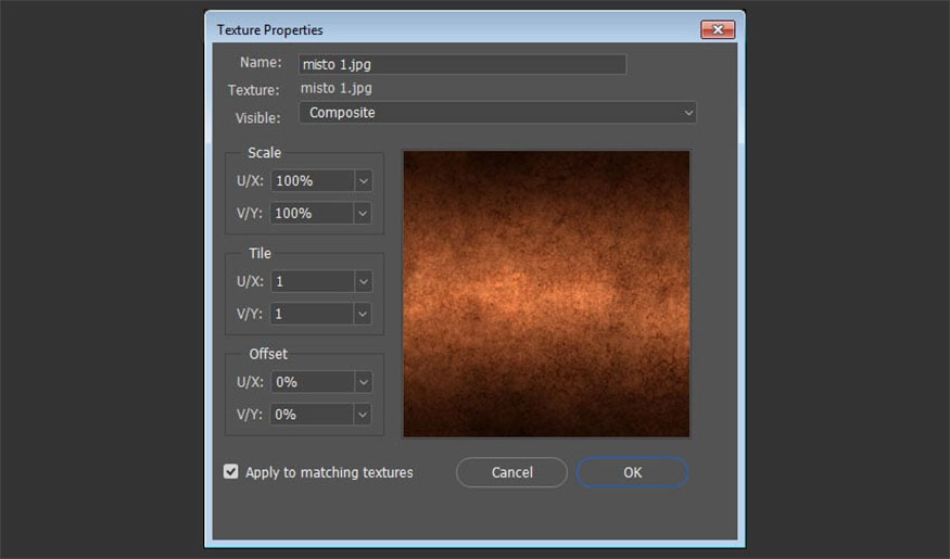 Adjust the Tile and Offset values
