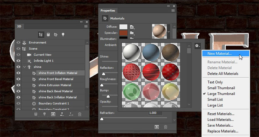 Click on the Material Picker box