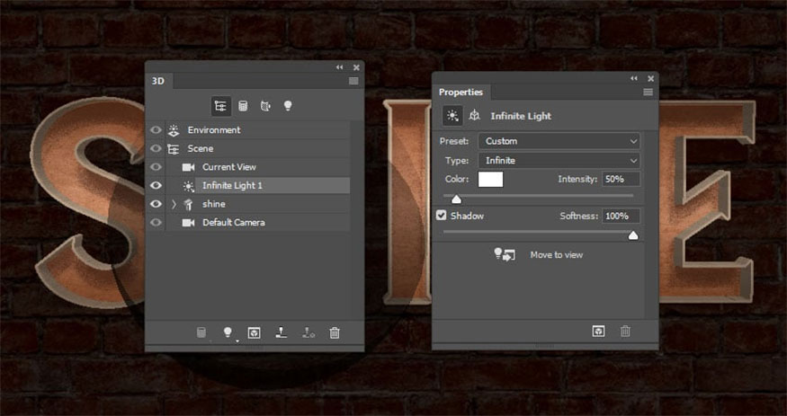 Select the Infinite Light 1 tab 