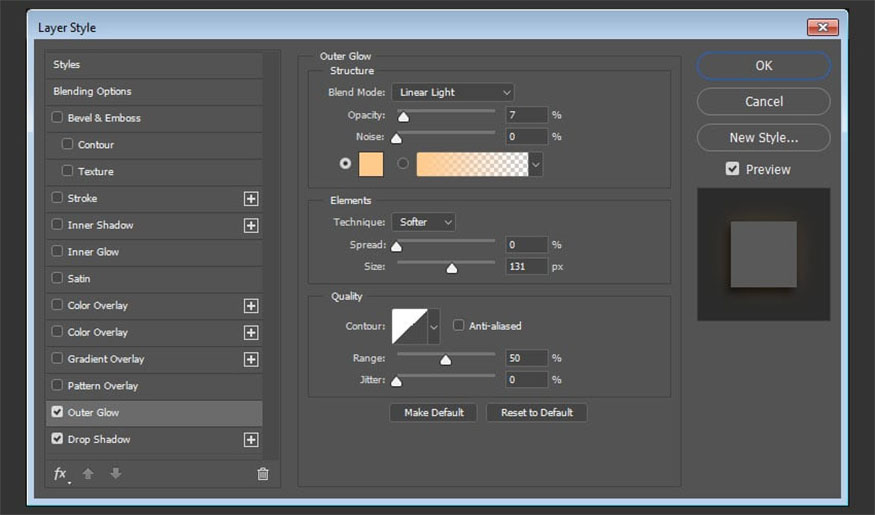  Add Outer Glow