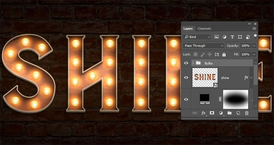 Repeat this action to duplicate the selection light bulbs