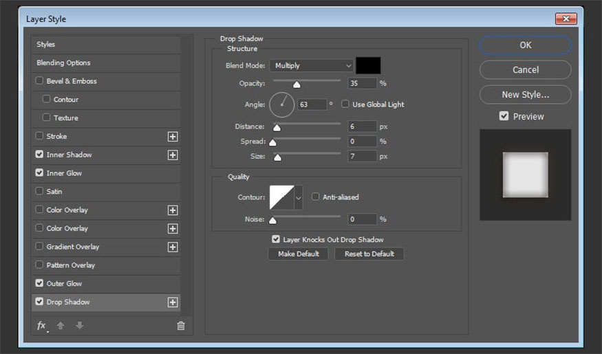 Add Drop Shadow with the following settings