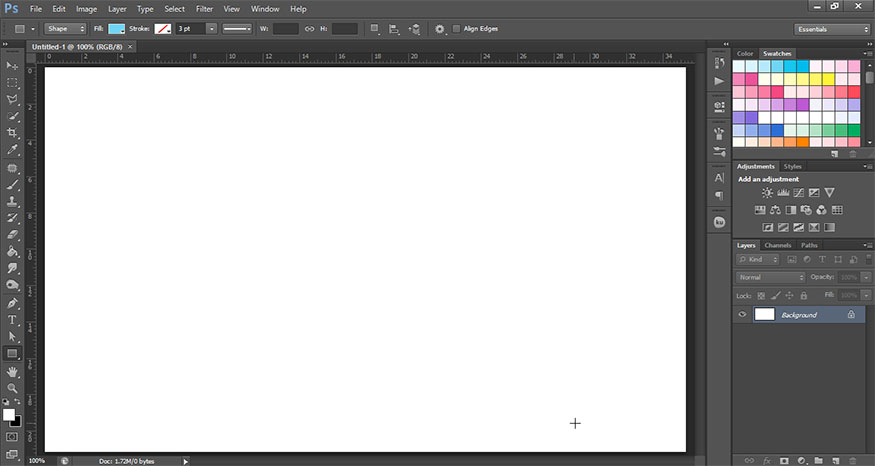 Create a new document with the appropriate size