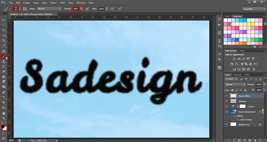 set Opacity 30%
