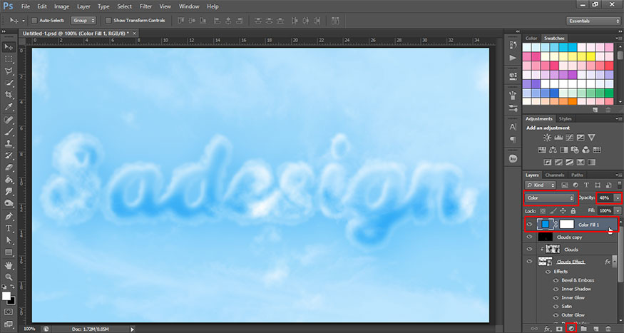 Create new fill or Adjustment layer