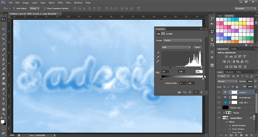 select Create new fill or Adjustment layer