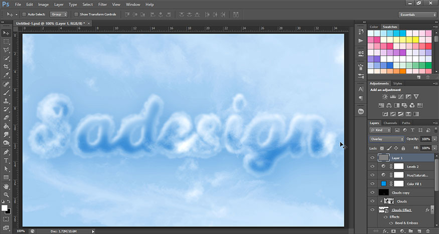 Set this layer's blend mode to Overlay