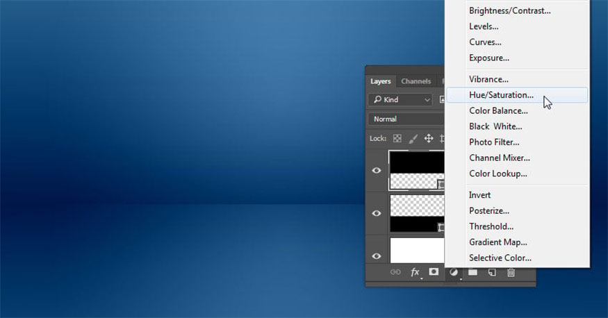 select Hue/Saturation.
