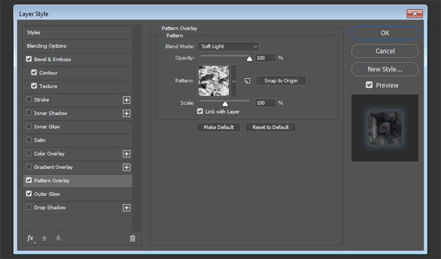 Add Pattern Overlay and make the following settings: