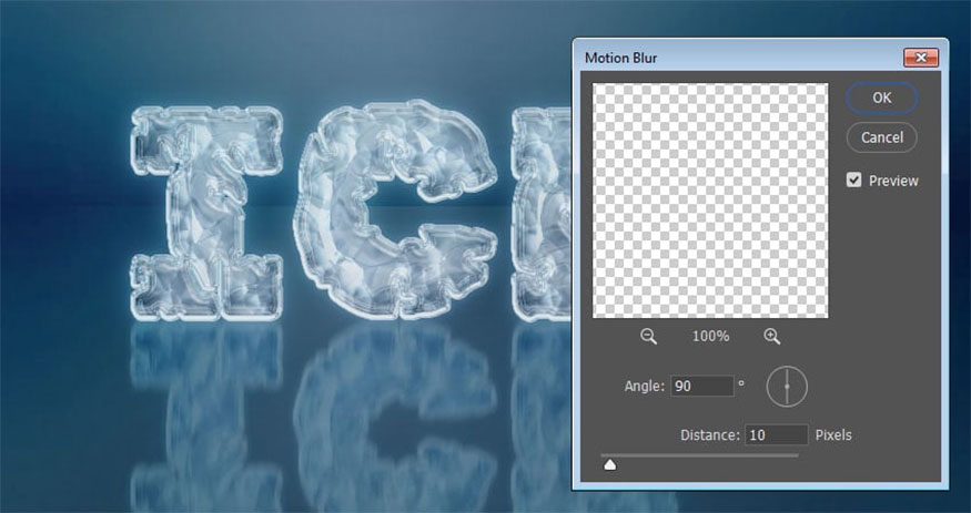 change Angle to 90 and Distance to 10.