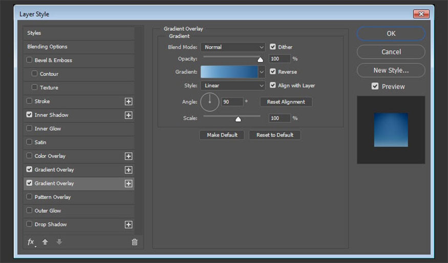 Click the + icon right next to the Gradient Overlay Layer 