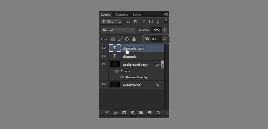 Duplicate the "Diamonds" text layer