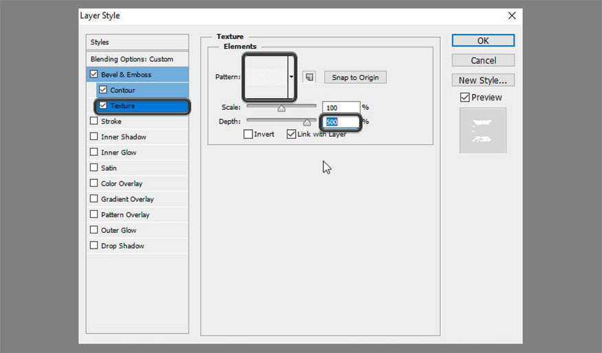 Add a Texture for the sparkling font effect with the following settings: