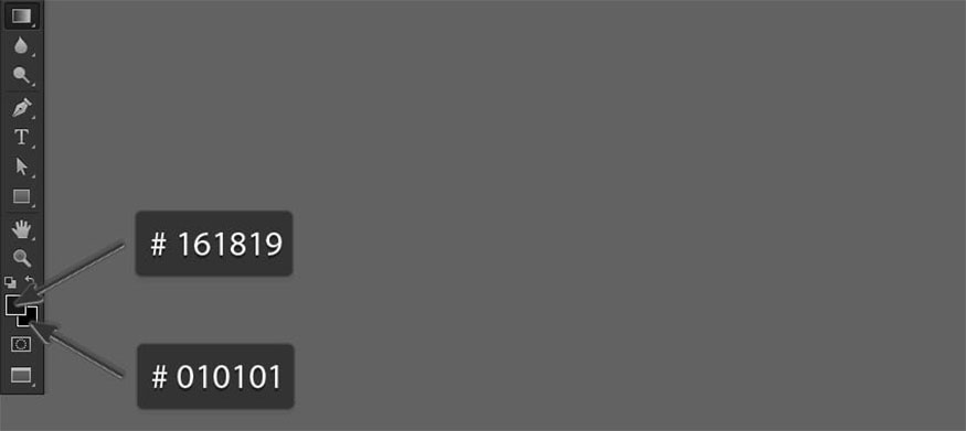 set the Foreground color to #161819 and the Background color to #010101.