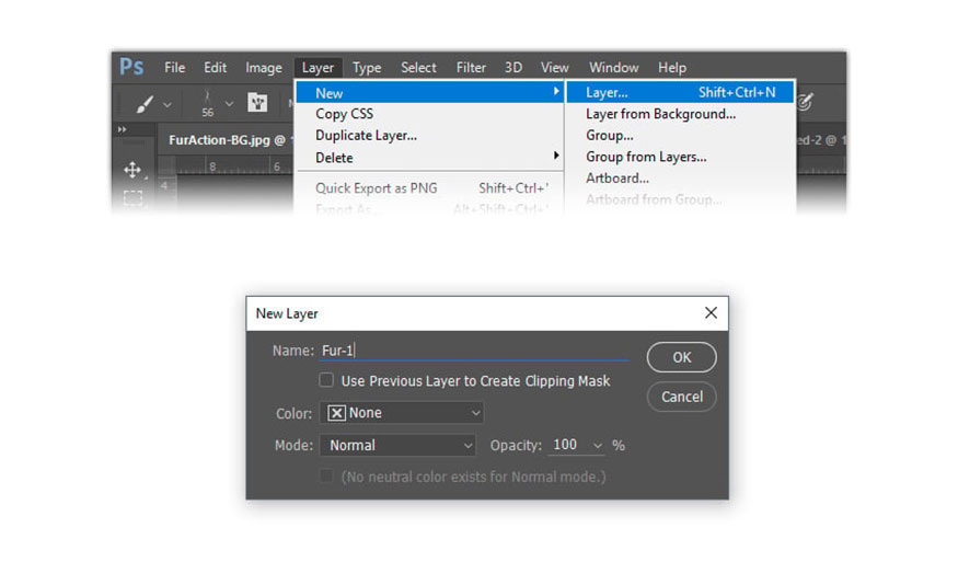 create a new layer by going to Layer