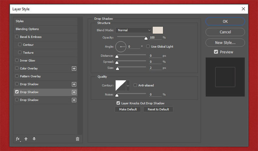 Add Drop Shadow with the following settings: