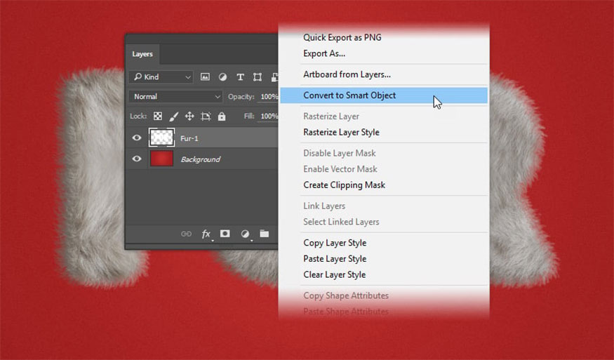 convert the Fur-1 layer to Smart Object. 