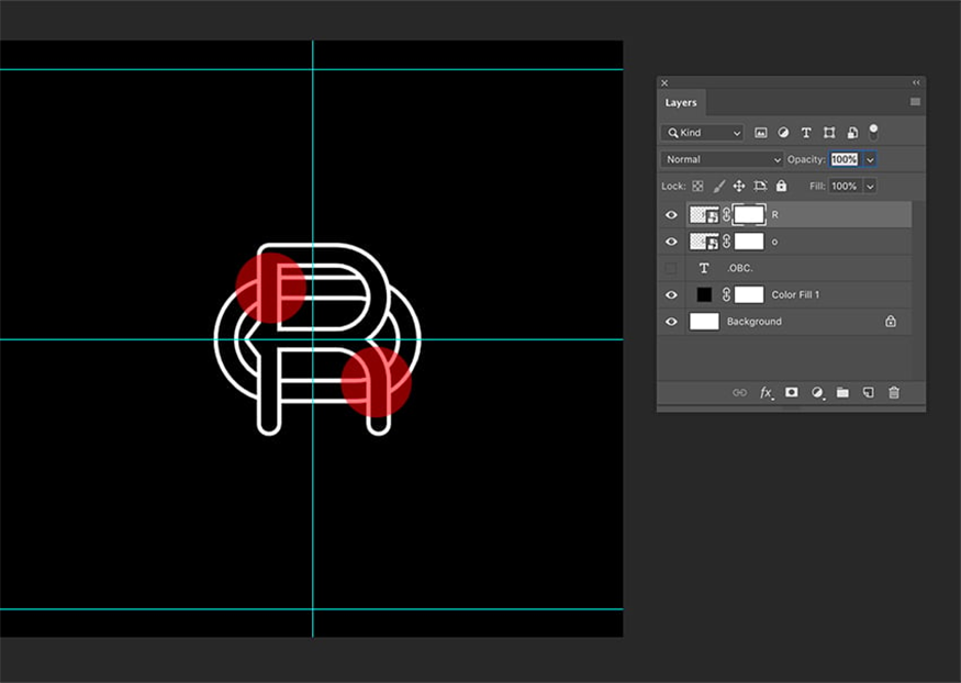 click on the Layer Mask thumbnail right above layer R.