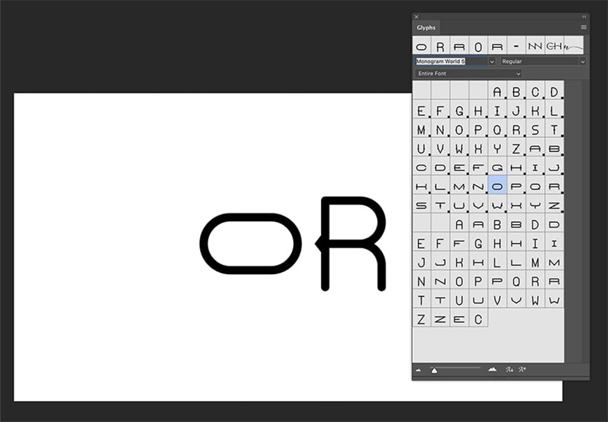 Open the Glyphs panel by going to Window
