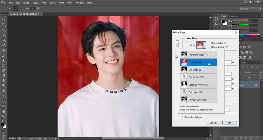 set View Mode to Overlay