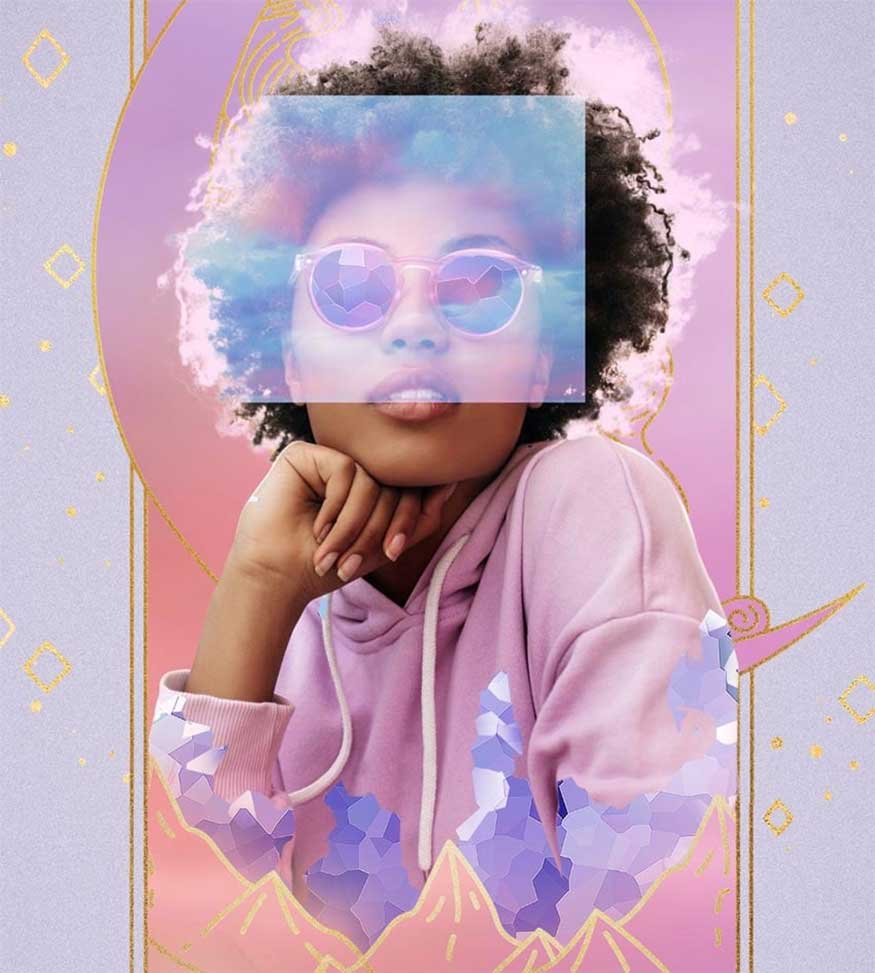 Brighten up the crystal sunglasses by dragging and dropping