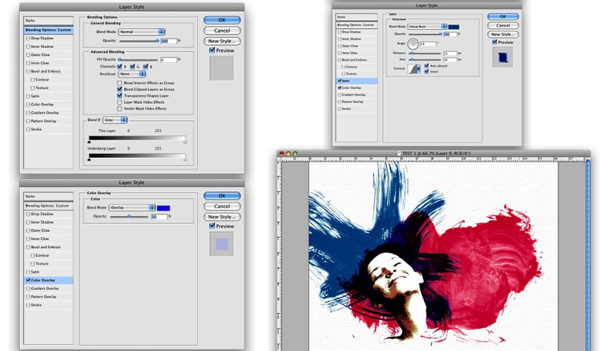 Select Satin and make parameter settings as follows