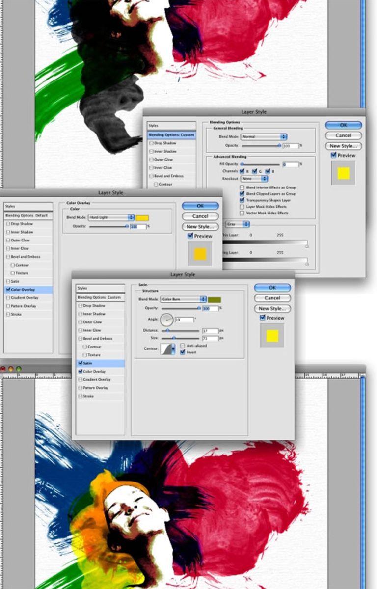 Blending Options then set the following parameters: