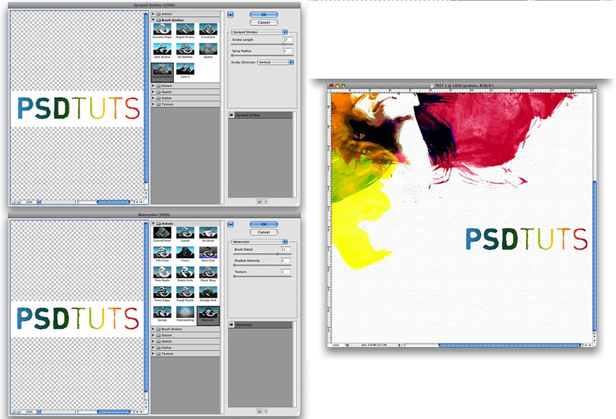 Watercolor and setting parameters as follows: 