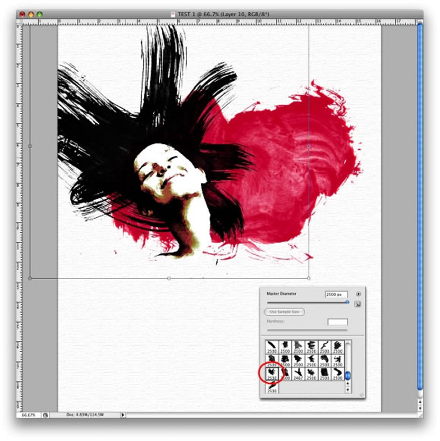 select the brush with the Brush Tool (B)
