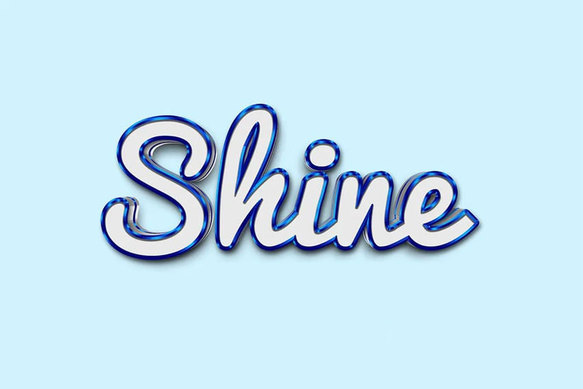 Shiny blue text effect. 