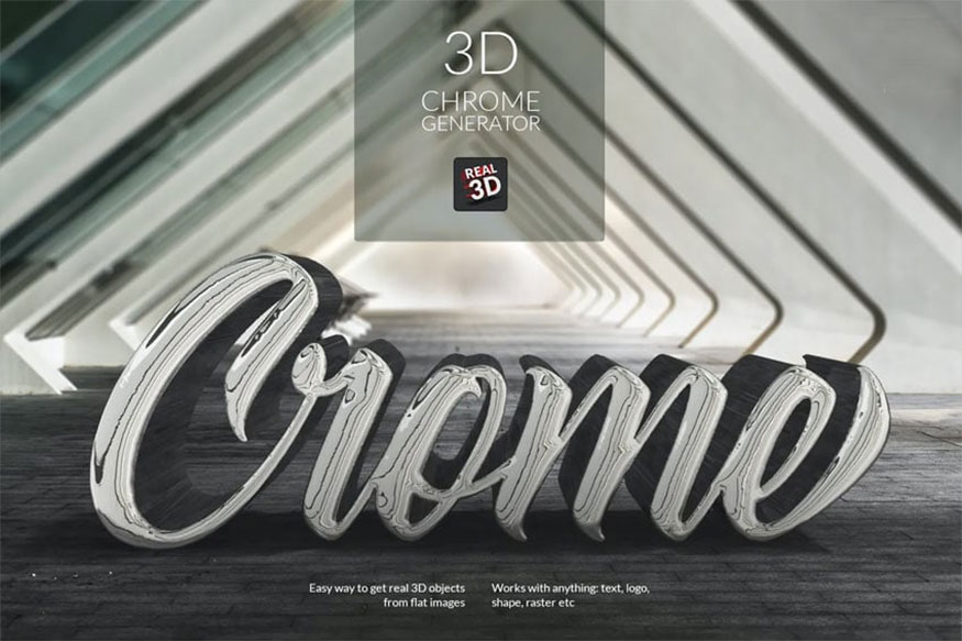 3D Crom Shine Text Effect 